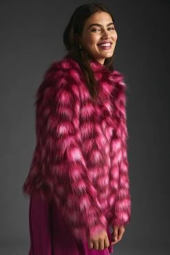 Budget ❤️ Unreal Fur Glow Jacket PINK ???? -Beach Riot Shop unnamed file 508