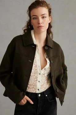 Top 10 ⌛ Bernardo Cropped Trucker Jacket MOSS ????