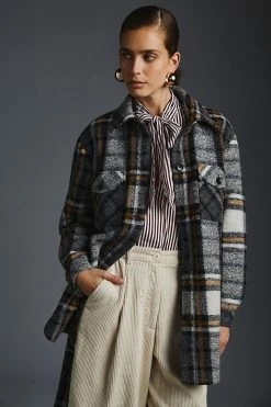 Best Sale ???? Bella Dahl Topanga Plaid Shacket NEUTRAL MOTIF ????