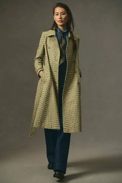 Brand new ???? Helene Berman X Anthropologie Plaid Trench ???? Coat NEUTRAL MOTIF ????