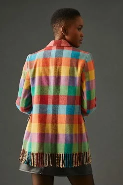 Best reviews of ???? Vilagallo Tiffany Fringed Plaid ???? Coat NOVELTY ⌛ -Beach Riot Shop unnamed file 654