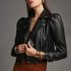 Brand new ???? Pilcro Maeve Faux Leather Femme Moto Jacket BLACK ????