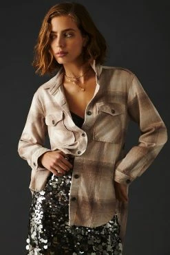 Flash Sale ???? Bella Dahl Ava Plaid ???? Shirt Jacket CREAM ????