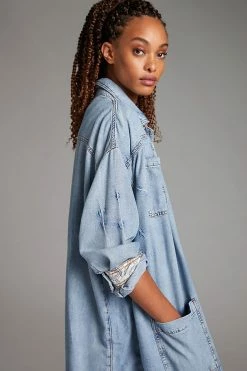 Cheap ???? Pilcro Draped Denim Duster Jacket DENIM MEDIUM BLUE ???? -Beach Riot Shop unnamed file 725