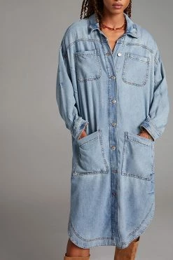 Cheap ???? Pilcro Draped Denim Duster Jacket DENIM MEDIUM BLUE ???? -Beach Riot Shop unnamed file 726