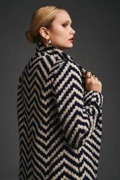 Cheap ???? Vilagallo Abel Chevron ???? Coat BLUE MOTIF ???? -Beach Riot Shop unnamed file 737