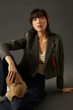 Cheapest ❤️ Scotch & Soda Varsity Crop Blazer DARK GREY ???? -Beach Riot Shop unnamed file 740