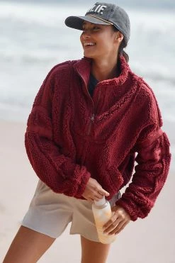 Wholesale ???? Free People Movement Nantucket Fleece Pullover CRIMSON ???? -Beach Riot Shop unnamed file 749