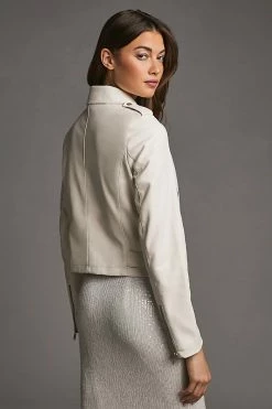 New ???? By Anthropologie Faux Leather Moto Jacket IVORY ???? -Beach Riot Shop unnamed file 76