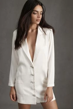 Hot Sale ⌛ Retrofete Blakely Silk Blazer Ivory ❤️