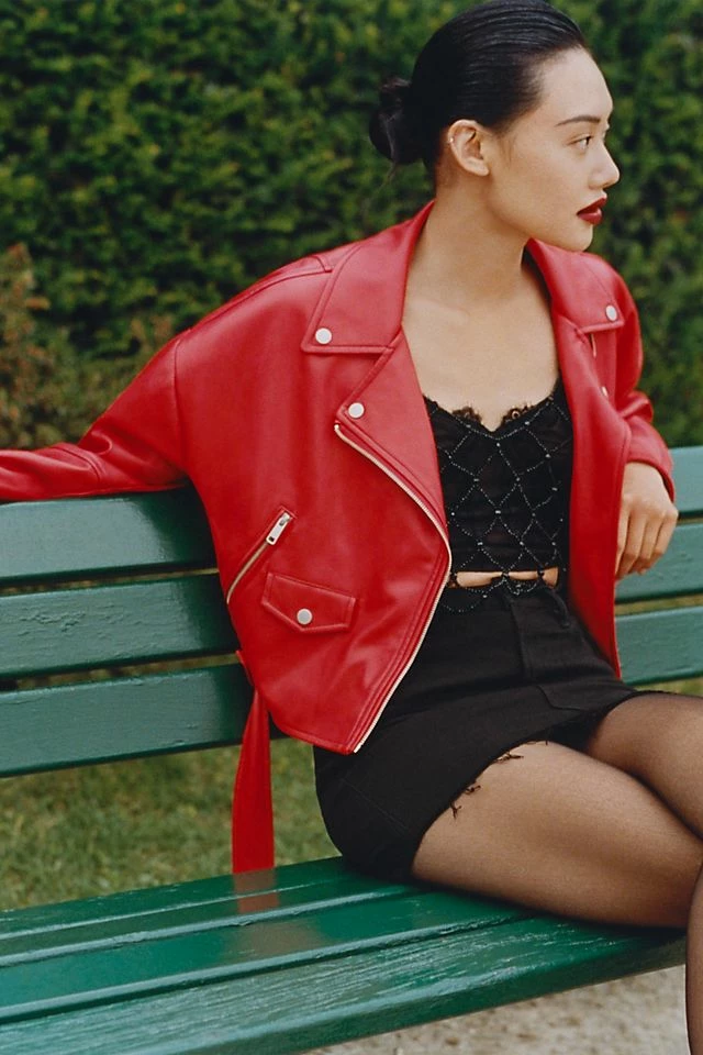 Avec Les Filles Faux Leather Jacket Discount ???? Avec Les Filles Faux Leather Jacket RED ❤️ -Beach Riot Shop unnamed file 846