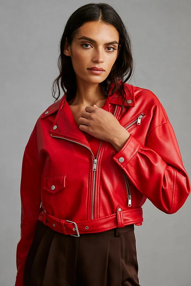 Avec Les Filles Faux Leather Jacket Discount ???? Avec Les Filles Faux Leather Jacket RED ❤️ -Beach Riot Shop unnamed file 849