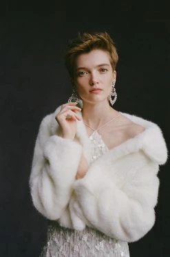 Outlet ✔️ Unreal Fur Faux Fur Tirage Cropped Jacket IVORY ????