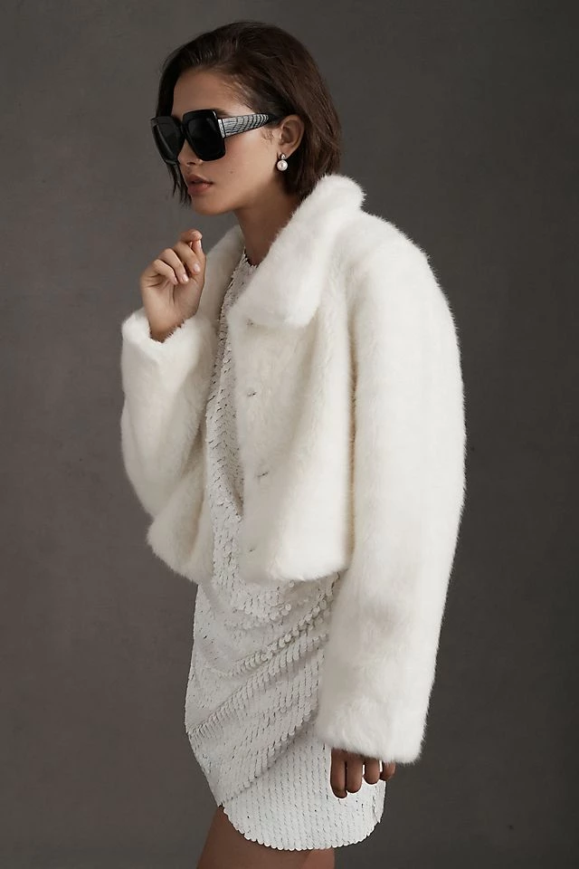 Outlet ✔️ Unreal Fur Faux Fur Tirage Cropped Jacket IVORY ???? 4 Outlet ✔️ Unreal Fur Faux Fur Tirage Cropped Jacket IVORY ???? - Image 2