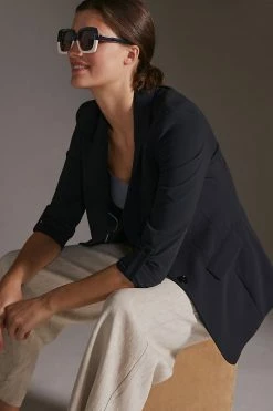 Cheapest ???? Maeve Rolled-Sleeve Soft Blazer BLACK ????