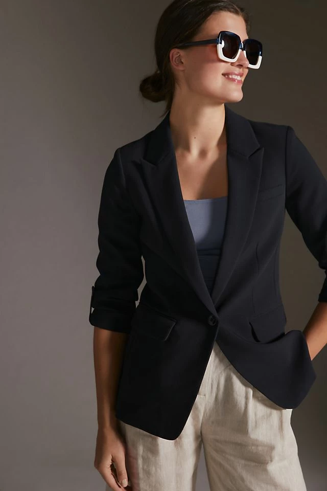 Cheapest ???? Maeve Rolled-Sleeve Soft Blazer BLACK ???? 4 Cheapest ???? Maeve Rolled-Sleeve Soft Blazer BLACK ???? - Image 2