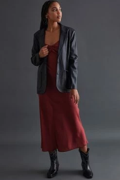 Best Pirce ???? By Anthropologie Faux Leather Blazer BLACK ????