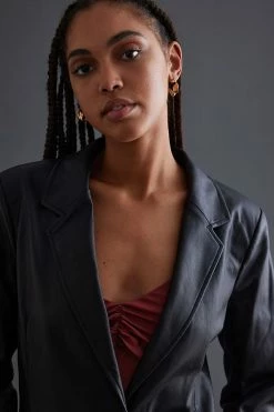 Best Pirce ???? By Anthropologie Faux Leather Blazer BLACK ???? -Beach Riot Shop unnamed file 891