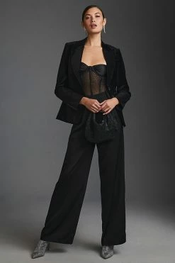 Best Pirce ❤️ Paige Chelsee Velvet Blazer BLACK ????