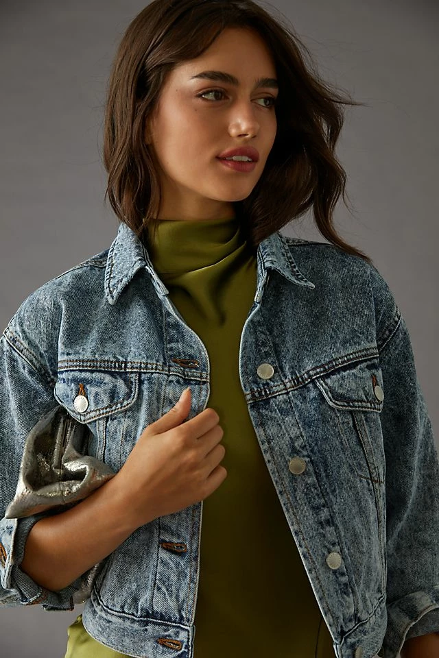 Avec Les Filles Cropped Denim Trucker Jacket Cheap ???? Avec Les Filles Cropped Denim Trucker Jacket DENIM MEDIUM BLUE ❤️ -Beach Riot Shop unnamed file 965