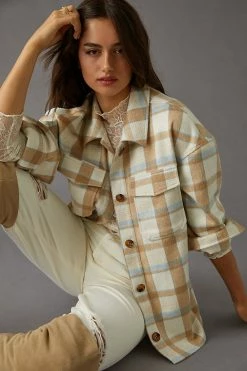 Best Pirce ✨ Avec Les Filles Boxy Plaid ???? Shirt Jacket NEUTRAL MOTIF ????